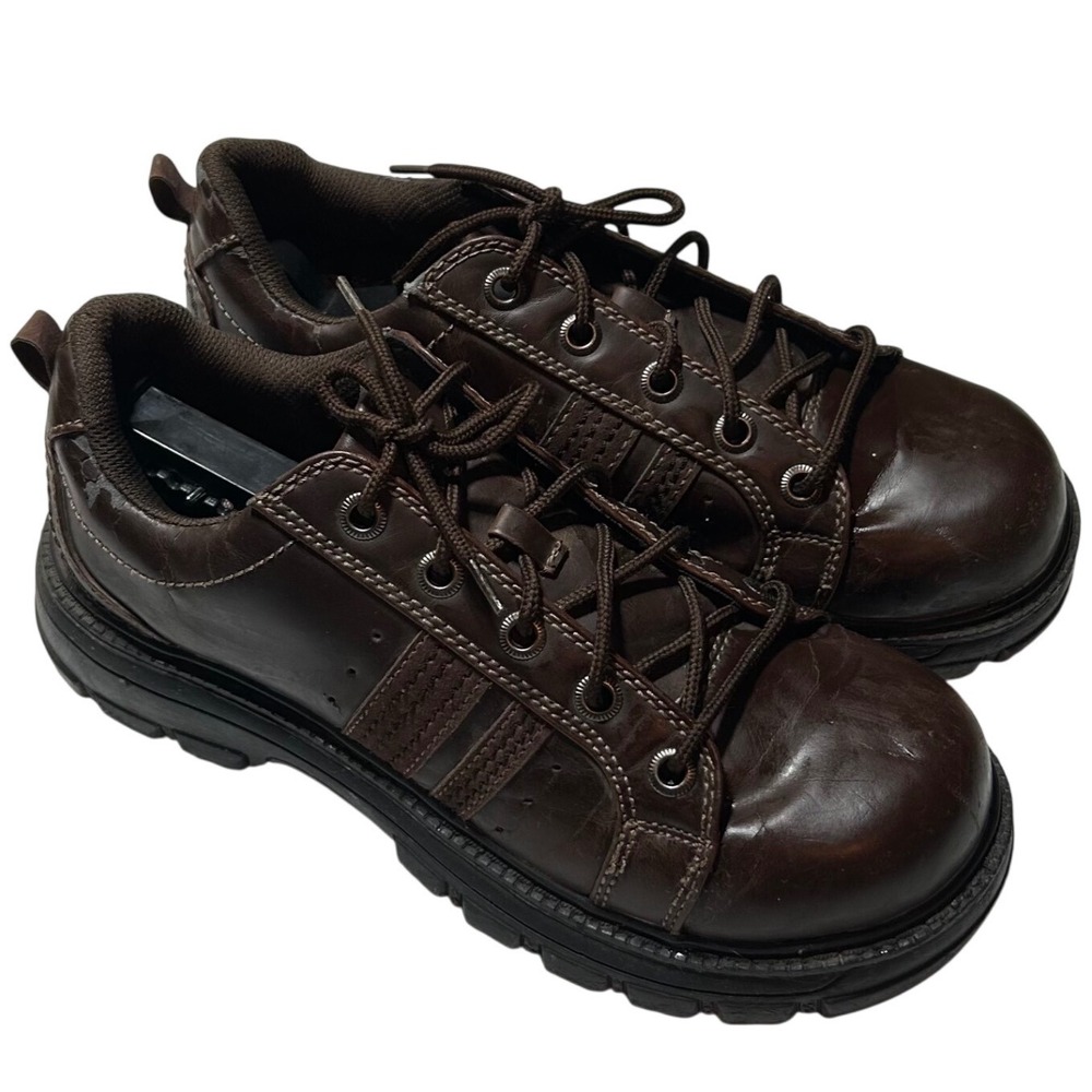 Route 66 Womens Brown Chunky Platform Oxford Lug Sole Shoes Jammers Size 9